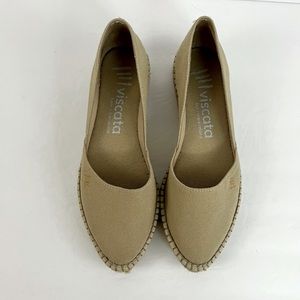 Viscata Barcelona Tan Espadrille Low Wedge Heel Women’s Shoes Size 5 / 35